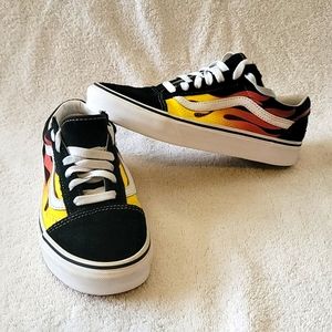 Vans Old Skool Flames Skate Shoe Size 4.5 (W) / 6 (M) - Gently Worn